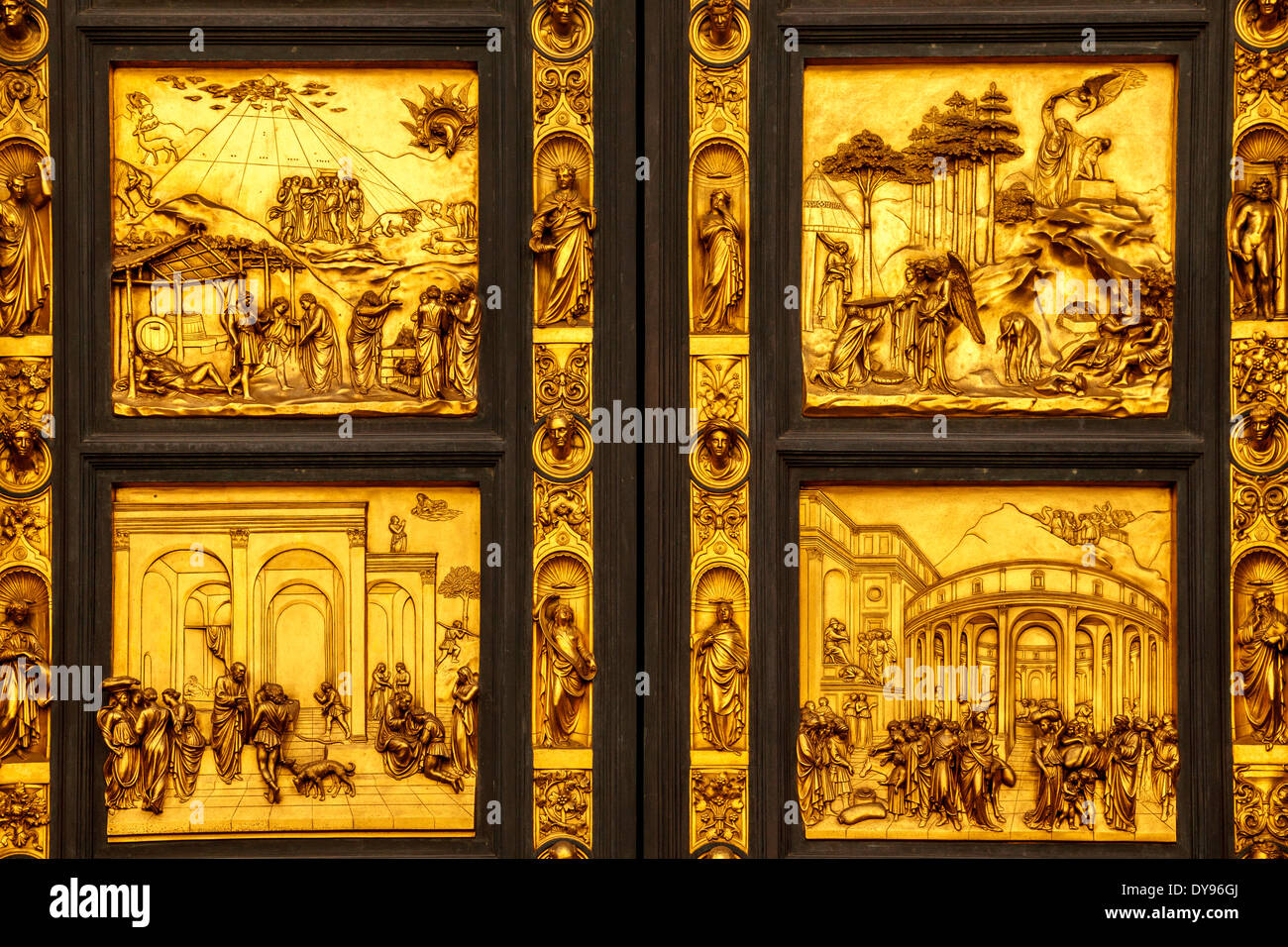 The Florence Baptistery Doors Florence Italy Stock Photo