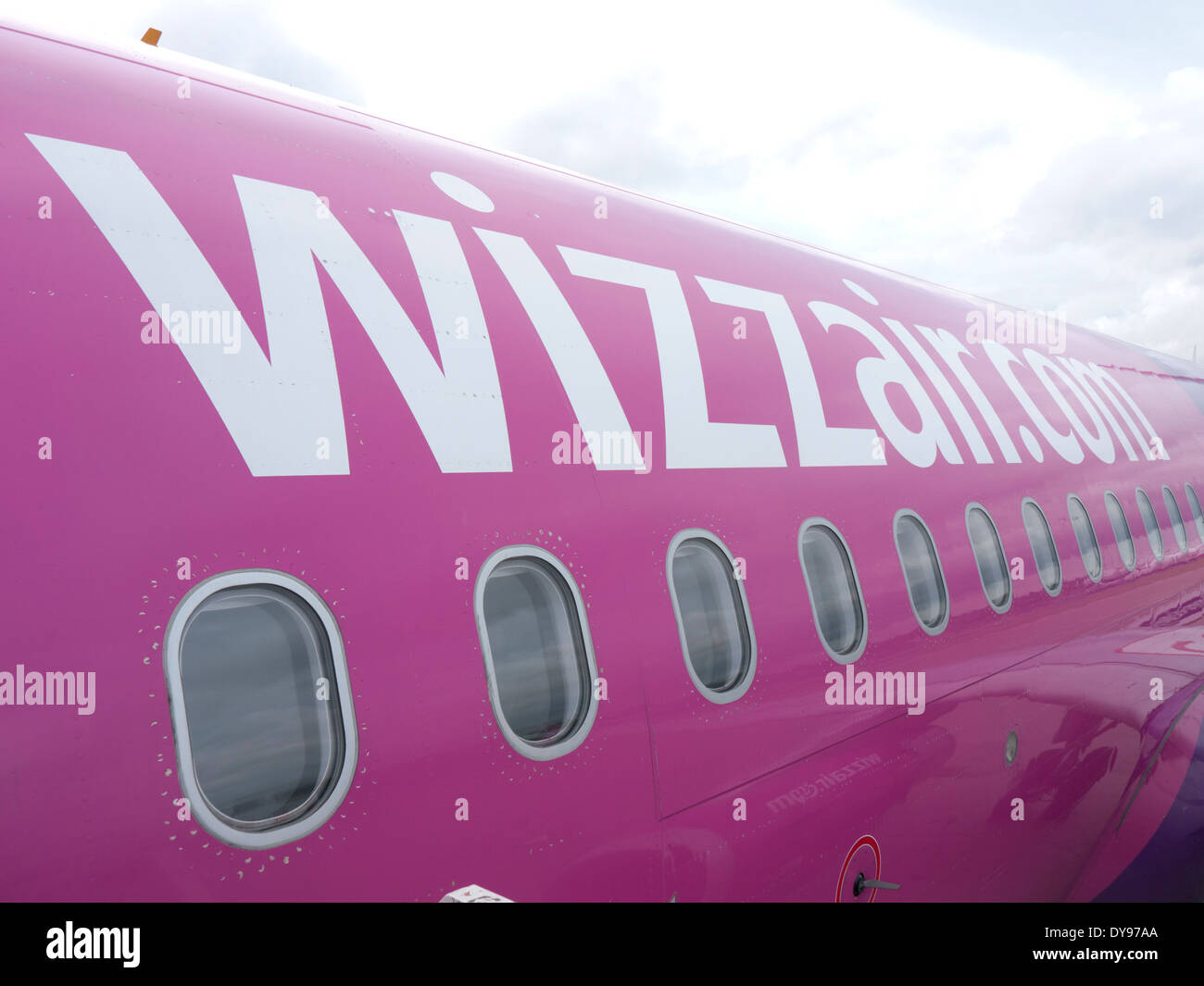 Wizzair jet, Hungarian airline company Stock Photo