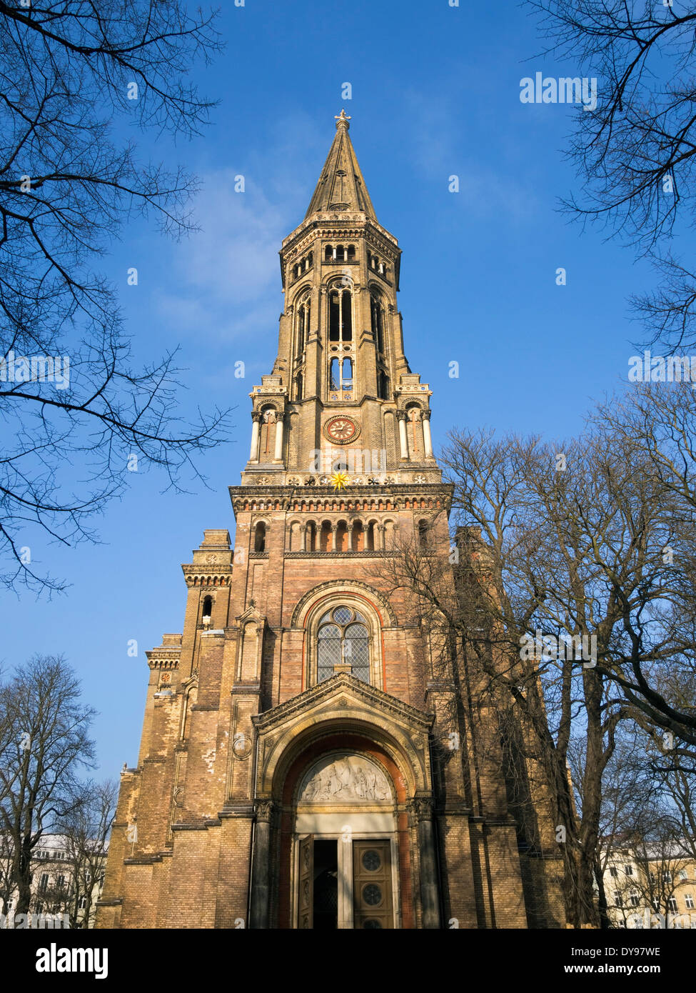 Zionkirche front view in Berlin, Germany by bright sunny day Stock Photo