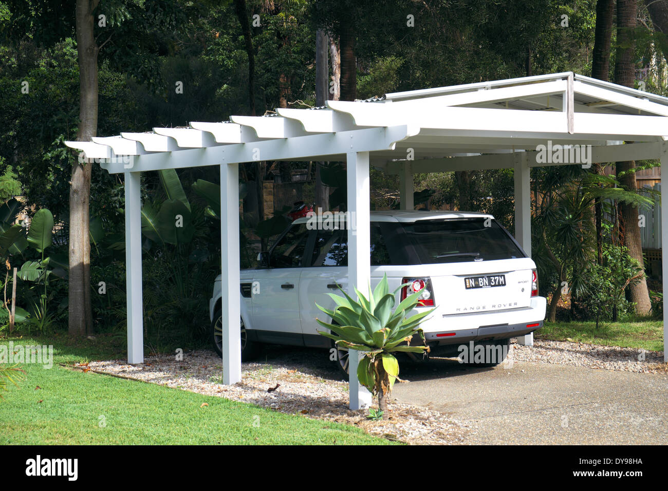 Range rover parked under cover in Sydney,NSW,Australia Stock Photo