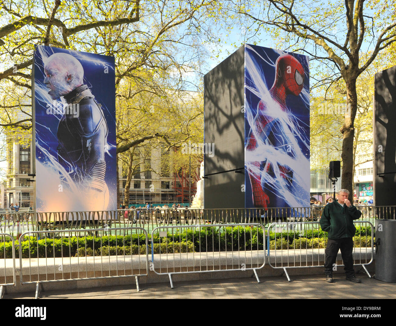 Leicester Square London Uk 10th April 2014 Promotional Stands