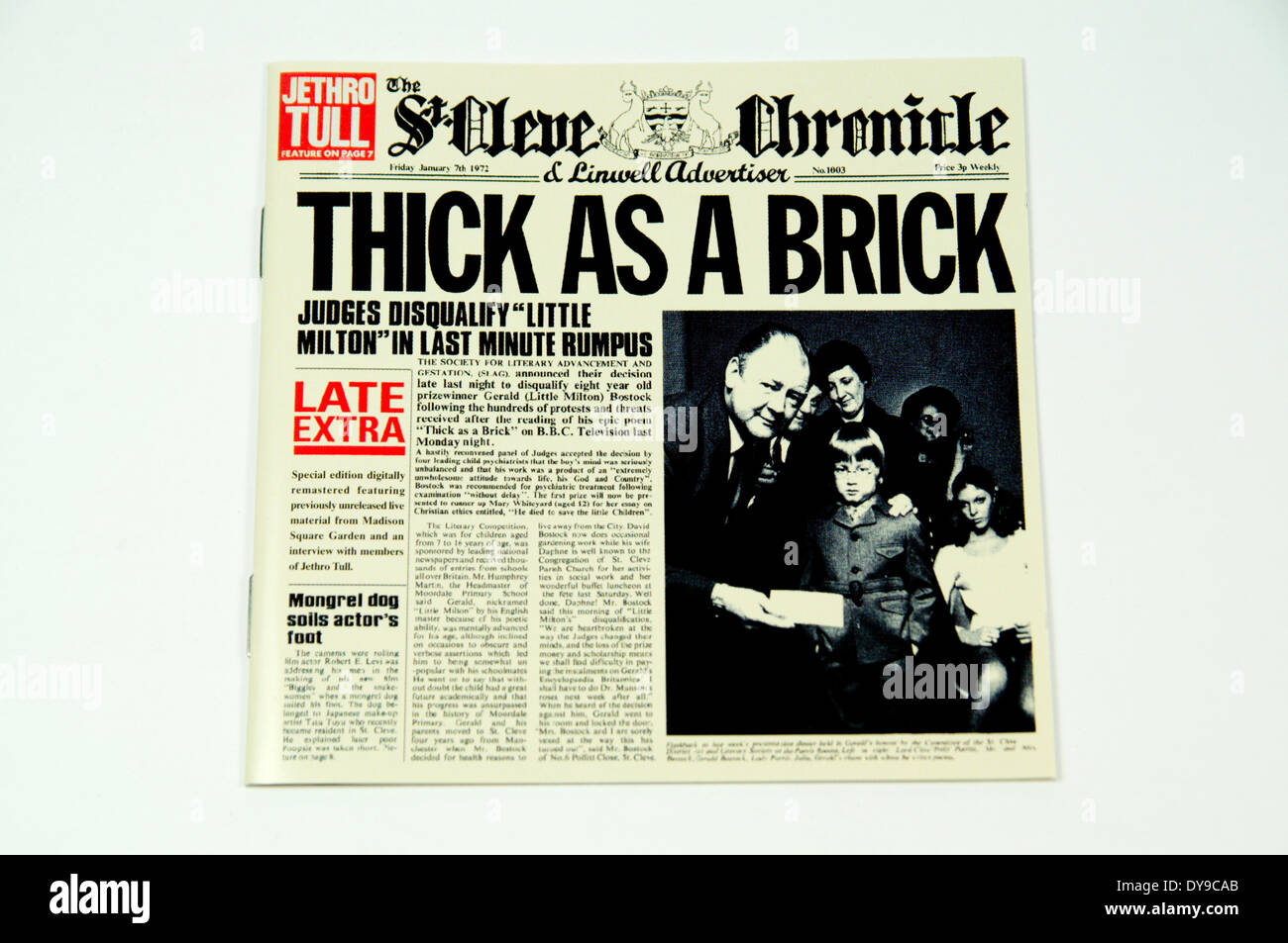 Thick As A Brick Album by Jethro Tull, 1970s prog rock Stock Photo