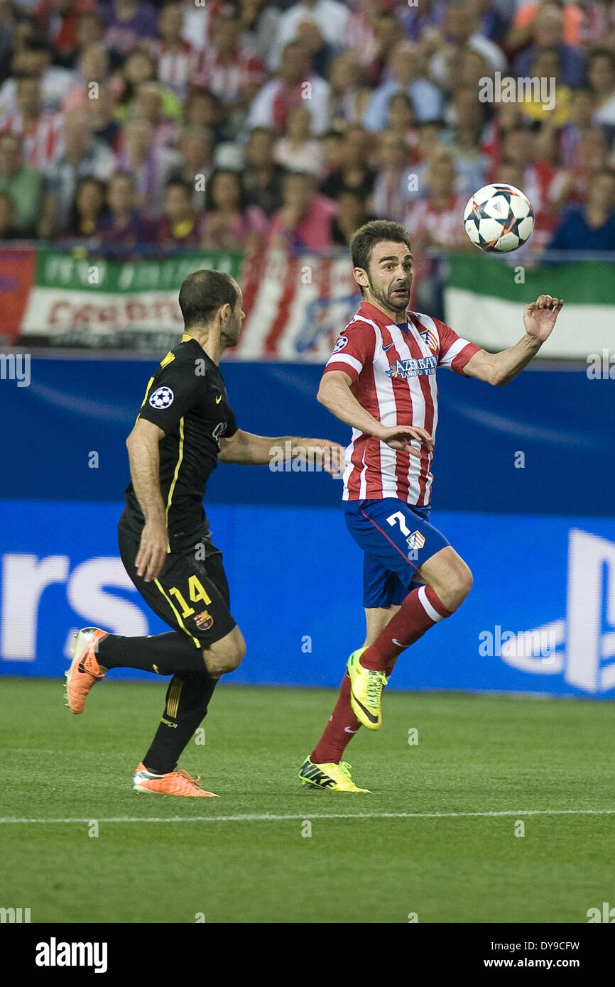 Madrid, Spain. 9th Apr, 2014. Atletico Madrid soccer players UEFA Champions League quarter final second leg soccer match between Atletico Madrid and FC Barcelona at the Vicente Calderon stadium in Madrid, Spain, Photo: Oscar Gonzalez/NurPhoto Credit:  Oscar Gonzalez/NurPhoto/ZUMAPRESS.com/Alamy Live News Stock Photo