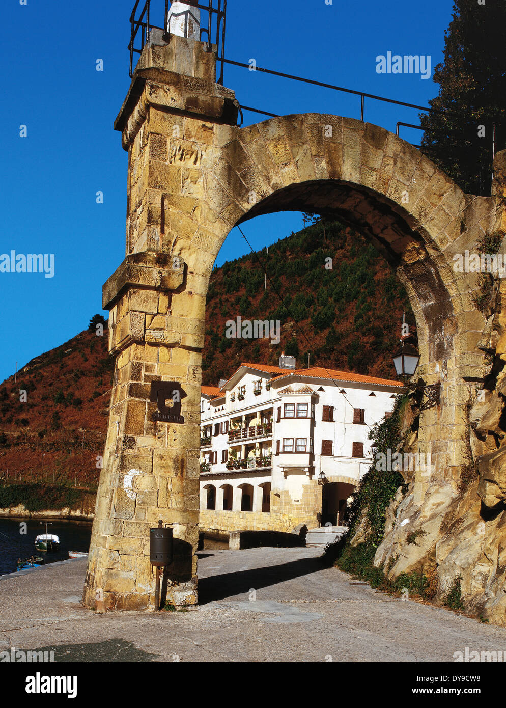 Spain. Basque Country. Pasaia. Gate of the old wall. Stock Photo