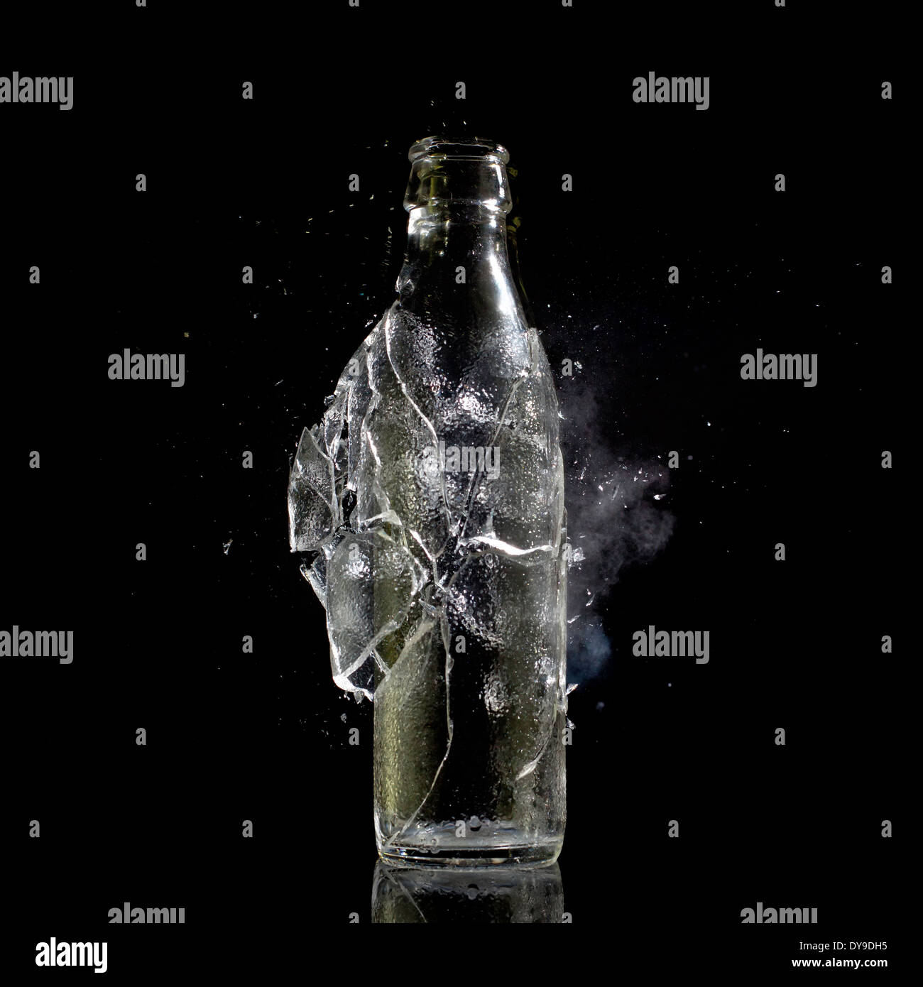 high speed photo of bottle explosion Stock Photo Alamy