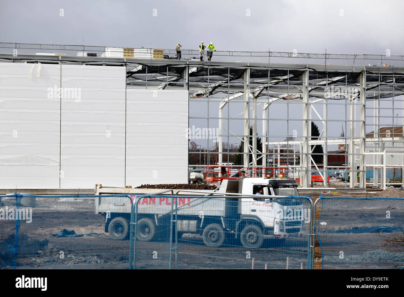 A warehouse under construction in Scotland, UK Stock Photo