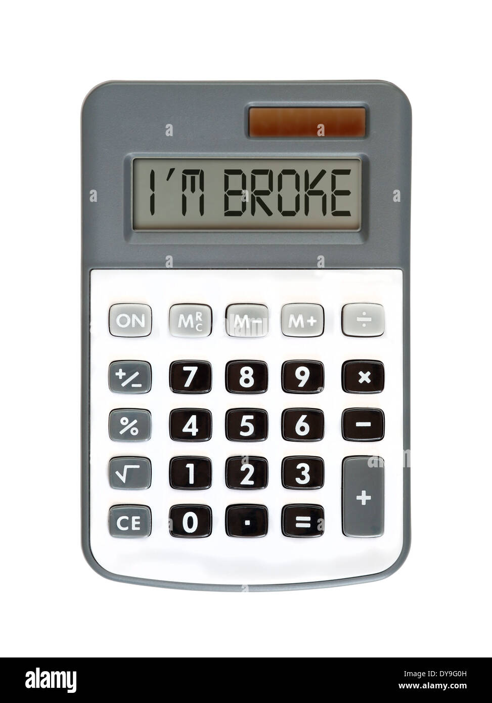 message on the display - money talks - I am broke Stock Photo
