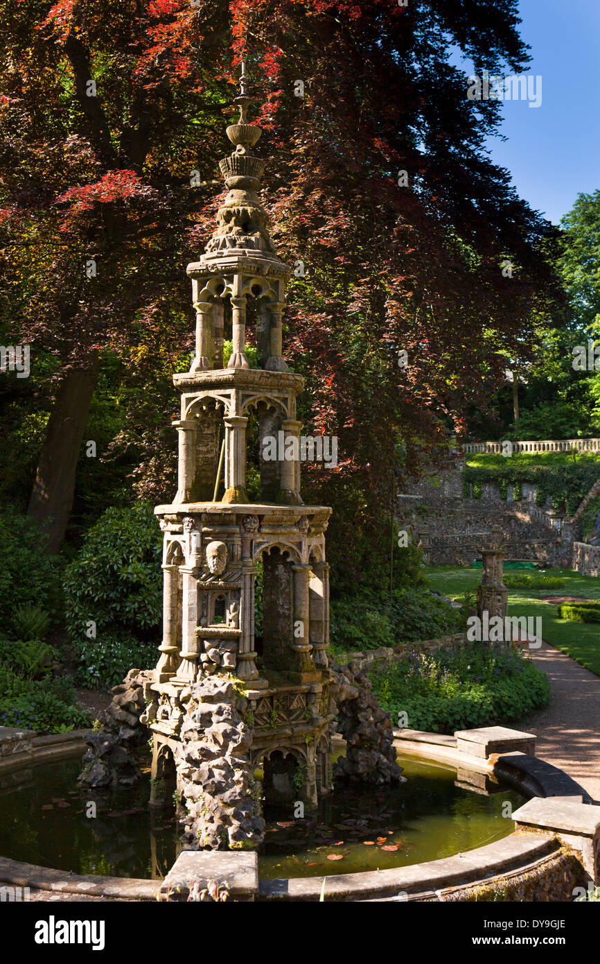 UK, England, Norfolk, Norwich, fountain in Plantation Garden newly