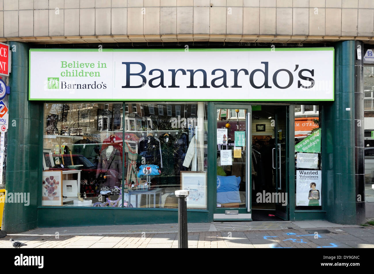Barnardo's charity shop, Muswell Hill, London England UK Stock Photo