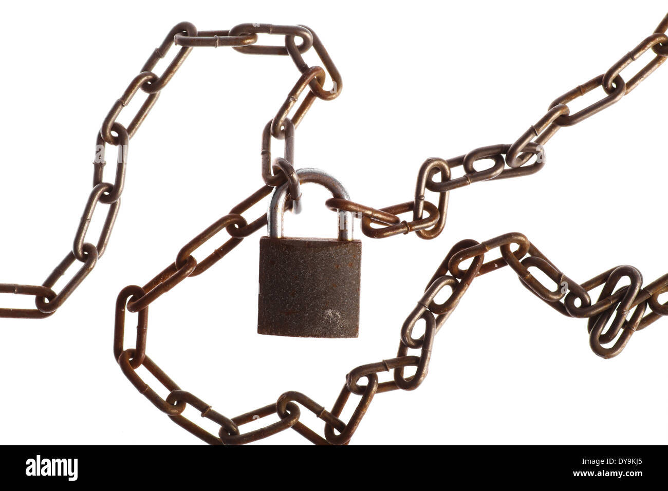 Rusty Chain Lock Color detail of some rusty chains and a lock, on white Stock Photo - Alamy
