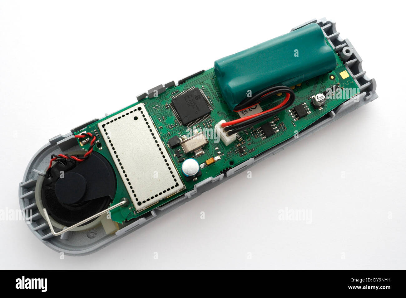 Inside a cordless telephone. Electronic circuit board Stock Photo Alamy