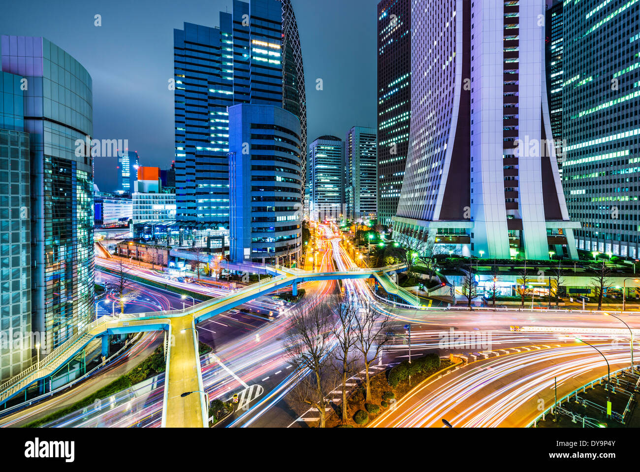 Tokyo, Japan office buildings in Shinjuku. Stock Photo