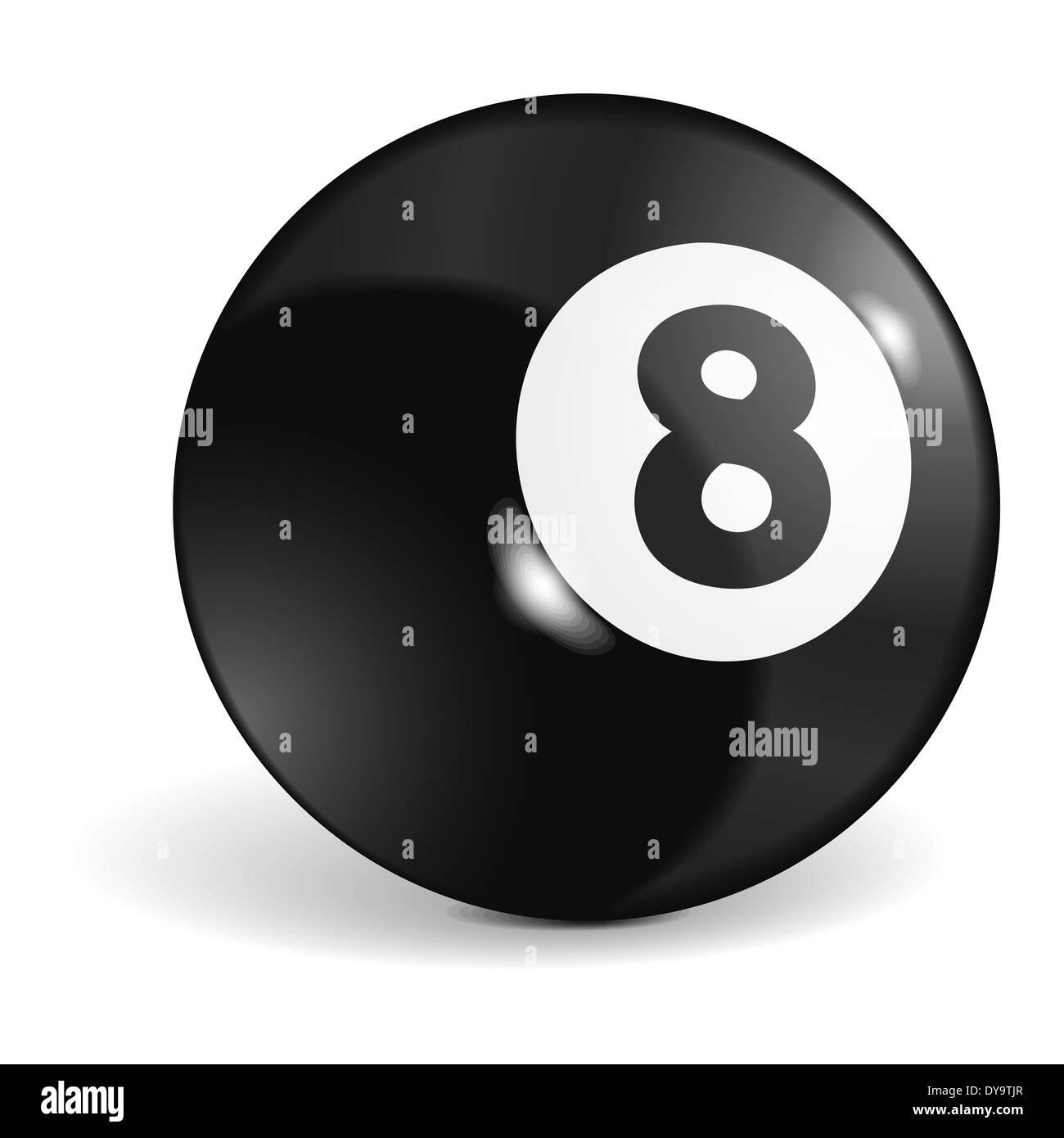 Billiard ball with number eight Stock Photo