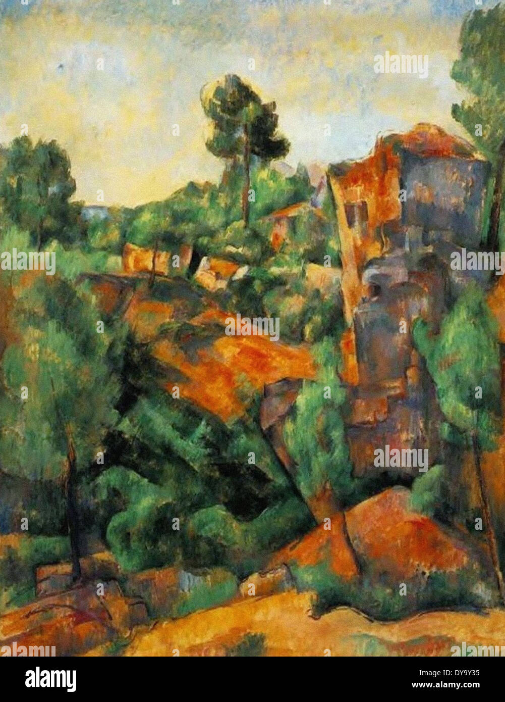 Paul Cézanne, The Bibémus Quarry, painting in oil on canvas, circa