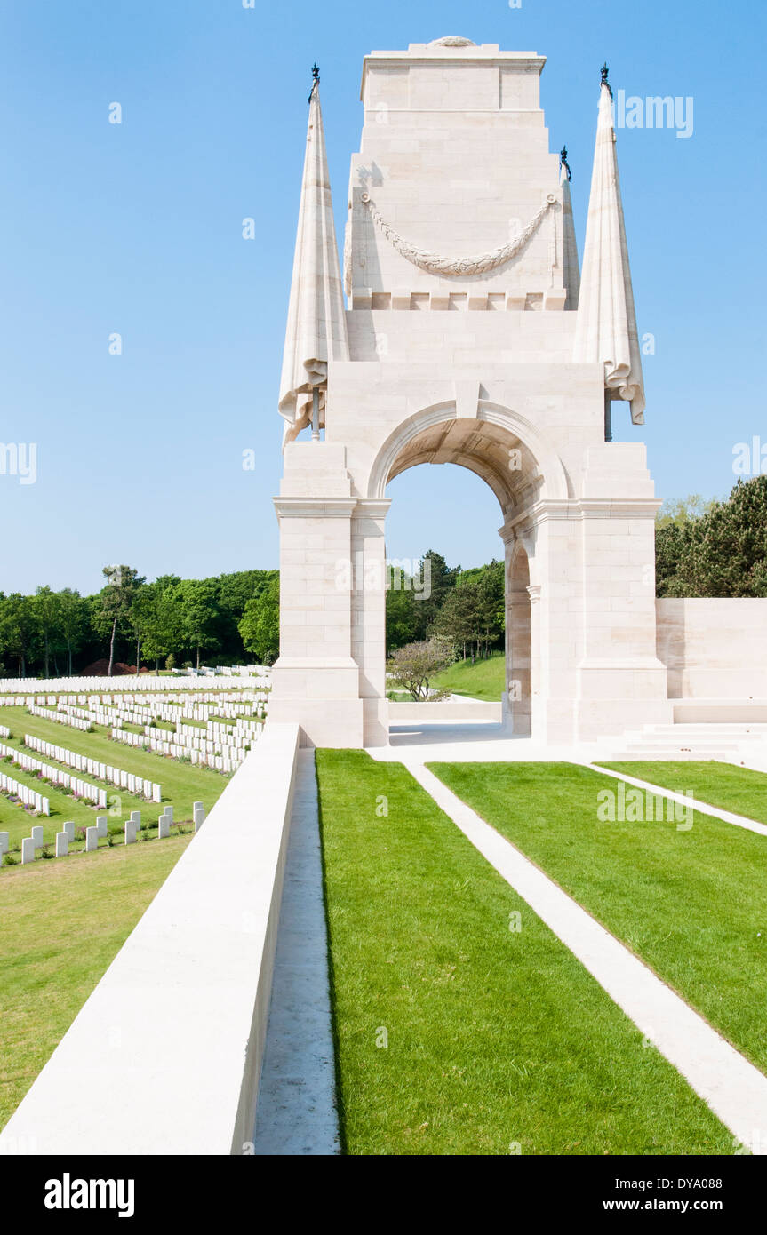 France, Pas de Calais. Etaples Military Cemetery, contains 10,771 Commonwealth burials from World War 1 Stock Photo