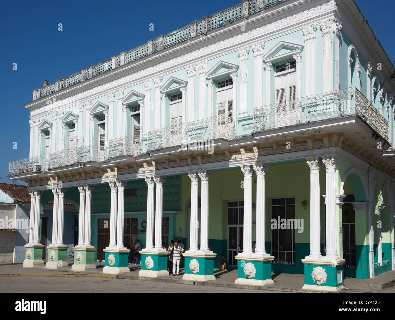 Elegant colonial architecture Serafin Sanchez Square Sancti Spiritus town, Sancti Spiritus Province Cuba Stock Photo