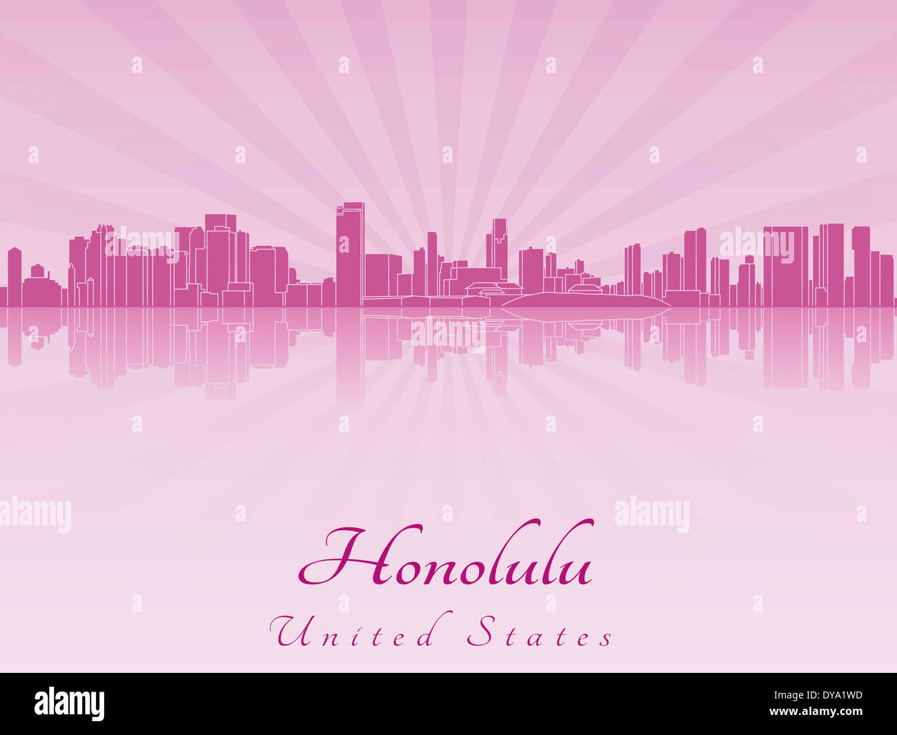 Outline honolulu skyline hi-res stock photography and images - Alamy