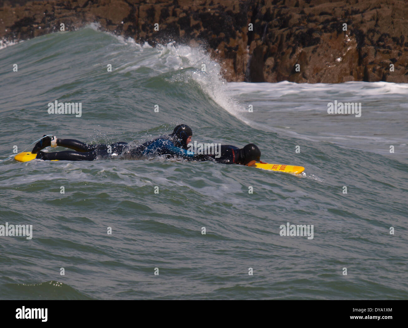 Surf rescue training, Bude, Cornwall, UK Stock Photo Alamy