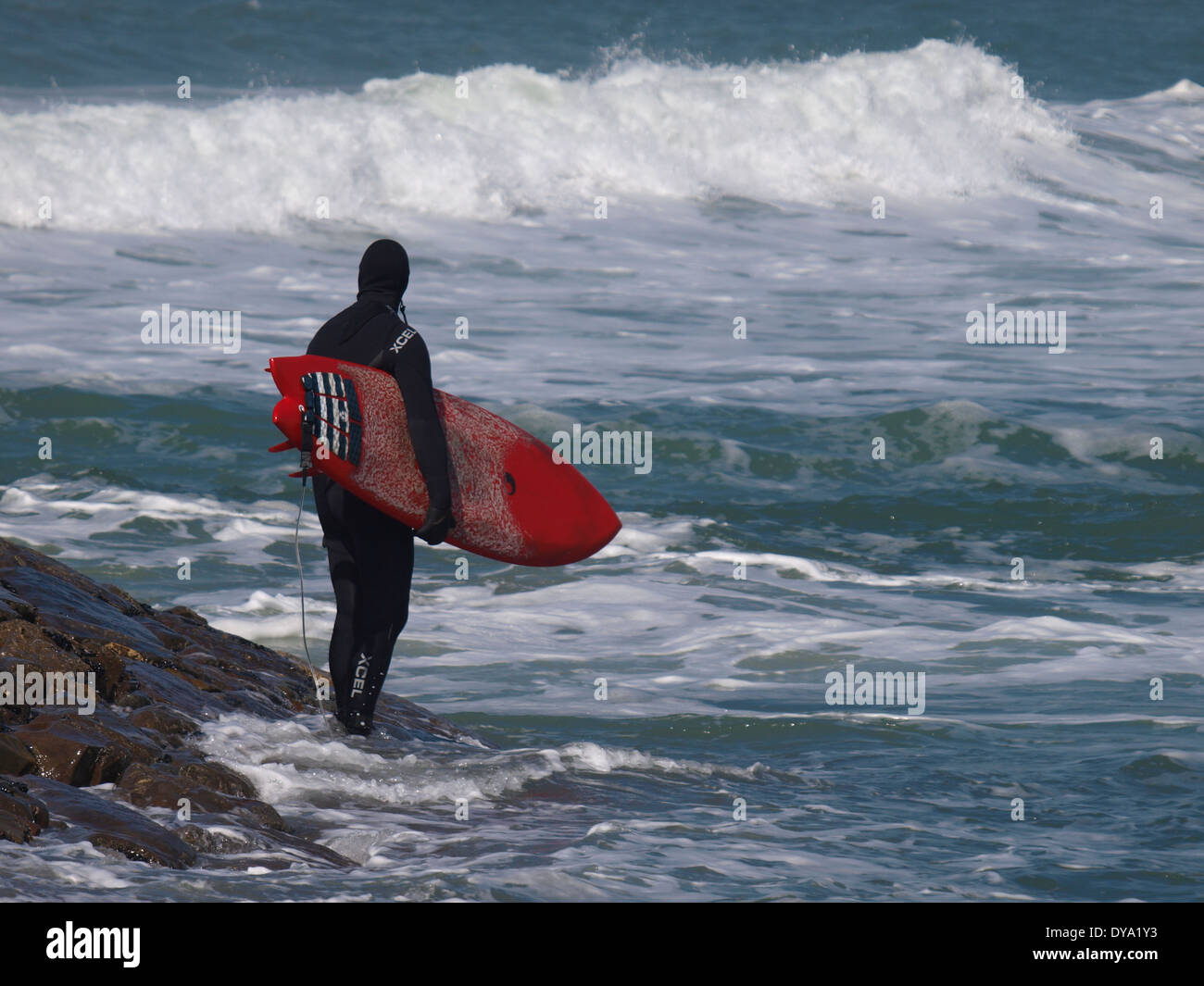 Surfer standing watching the sea hi-res stock photography and images ...