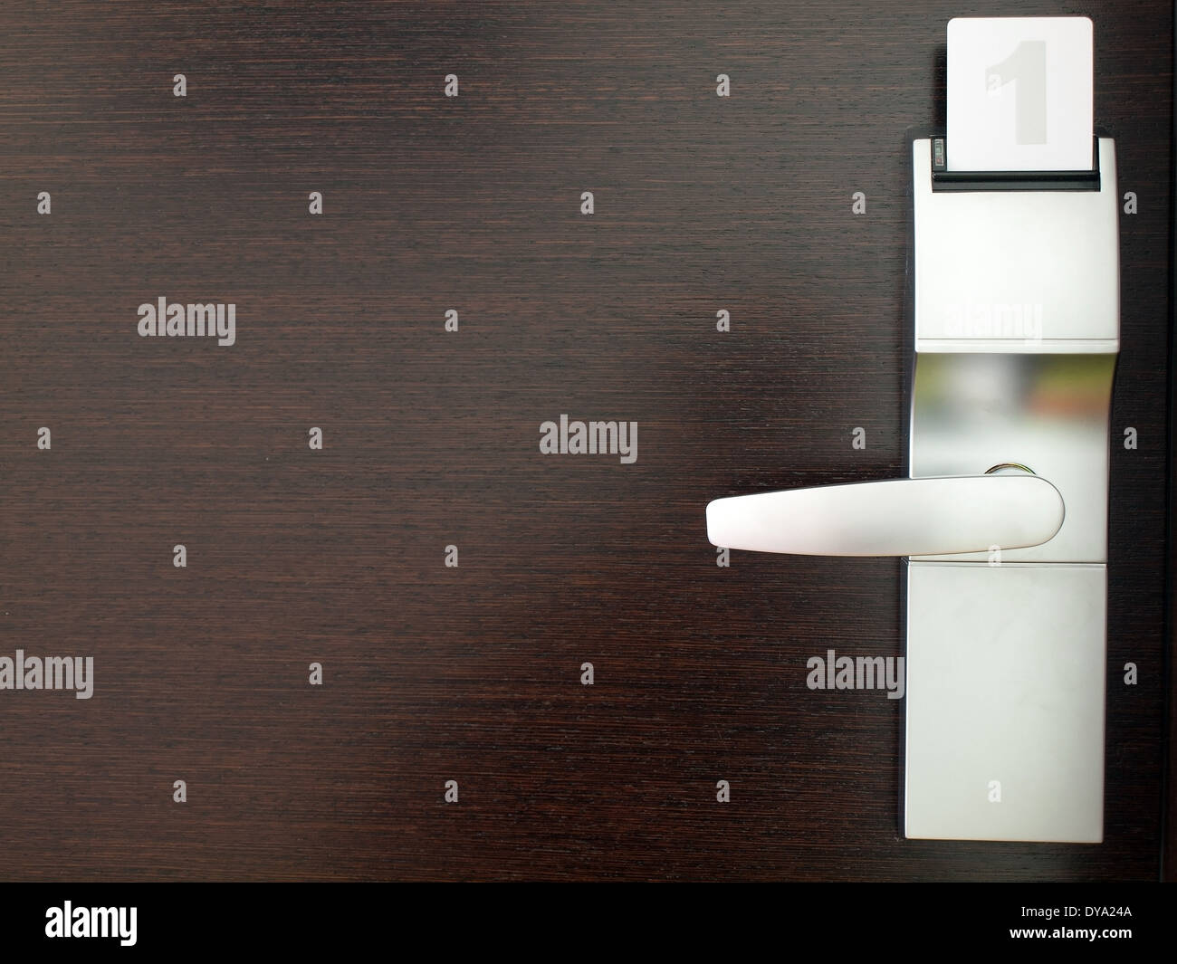 Number one key card in electronic lock Stock Photo Alamy