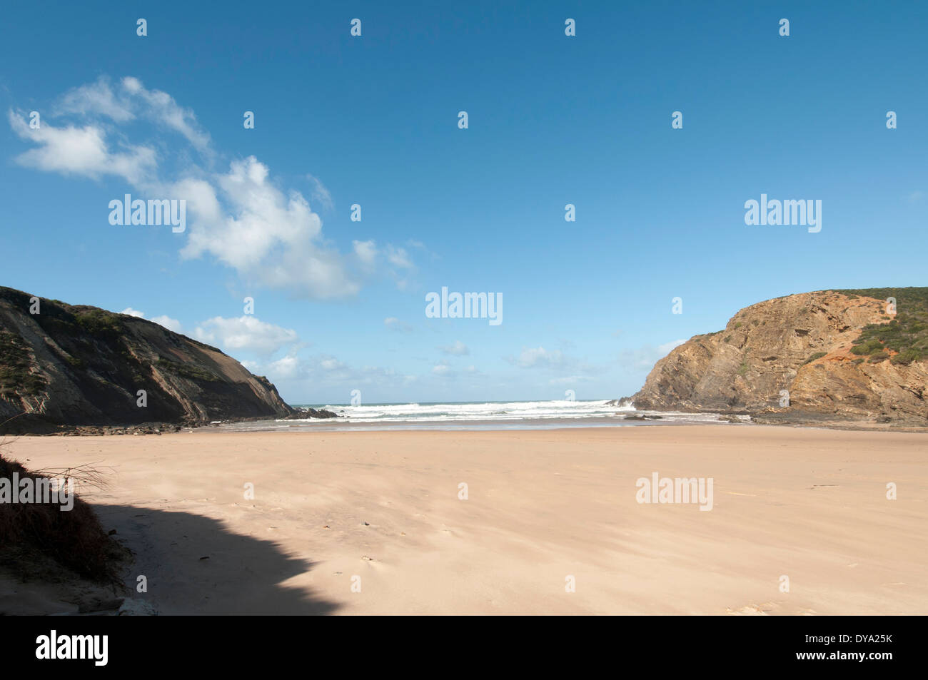 the beach at Praia do Carvalhal northern Algarve Portugal Stock Photo