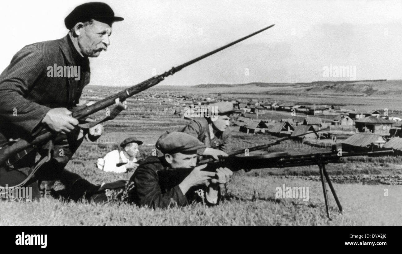 WW II historical war world war second world war Russia German troops Nazi National Socialist guerrilla warfare opposition Fron Stock Photo