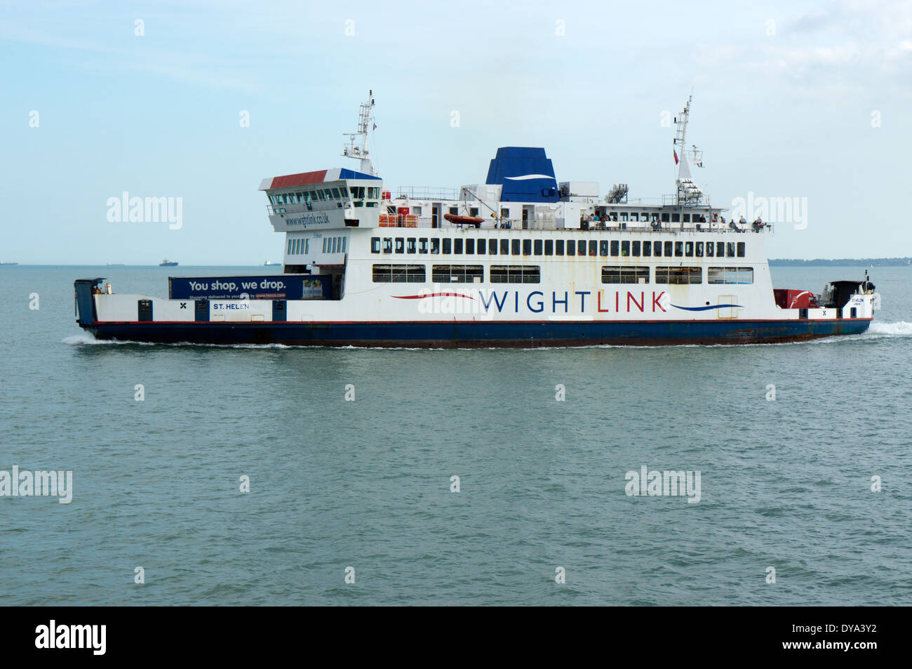 The Wightlink car ferry between Portsmouth and the Isle of Wight. Stock Photo