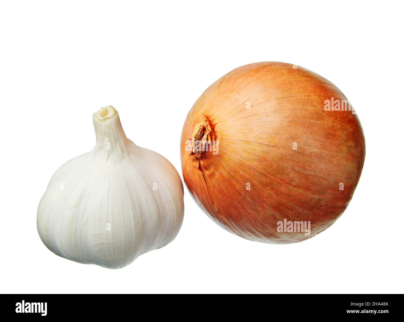 Garlic and onion isolated on white Stock Photo - Alamy