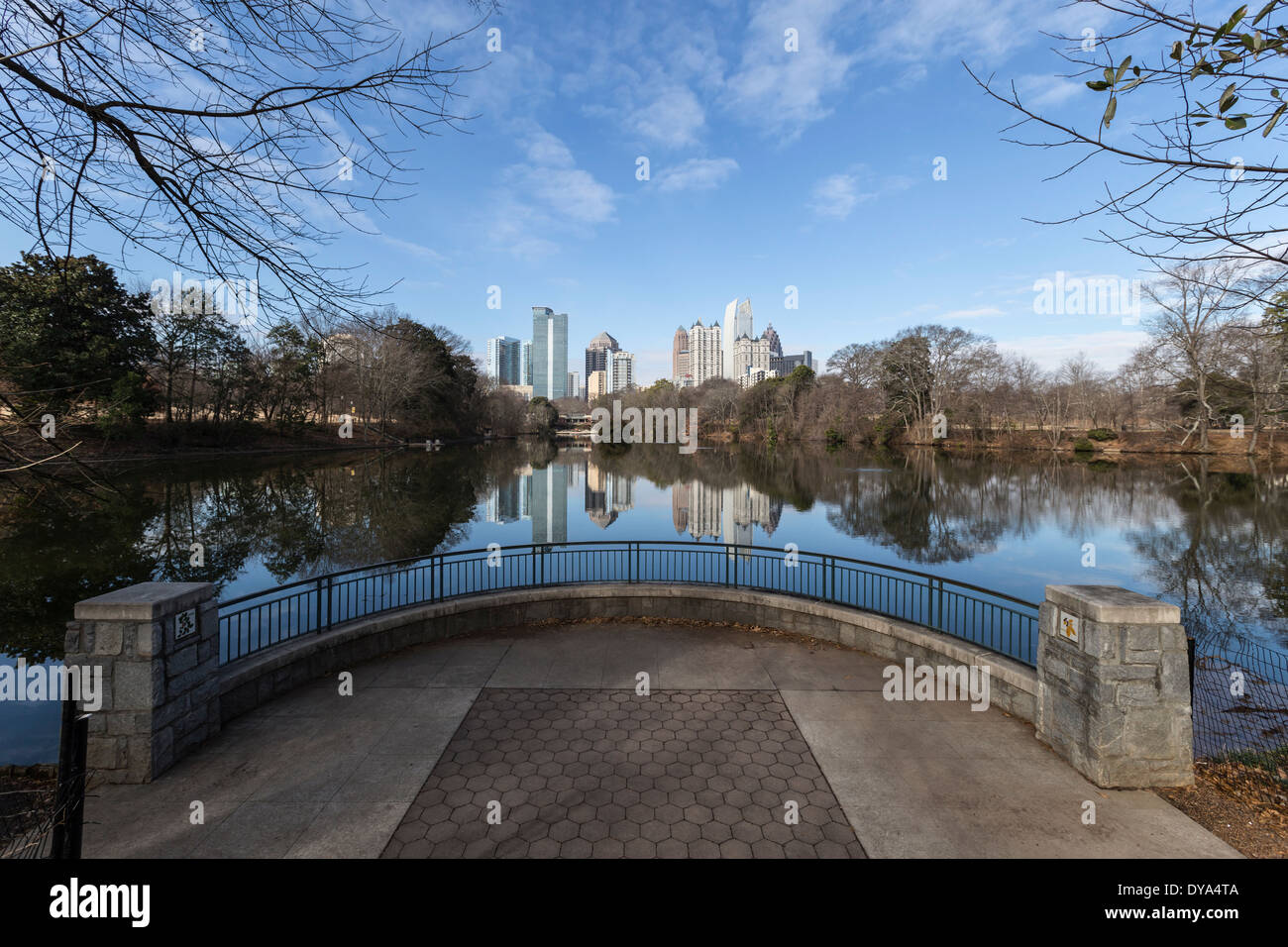 Midtown Atlanta cityscape from popular Piedmont Park. Stock Photo