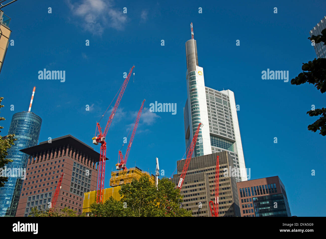 Construction work, Commerzbank, Germany, Europe, Frankfurt, Hessen, Main, Taunus Tower, tower, Stock Photo