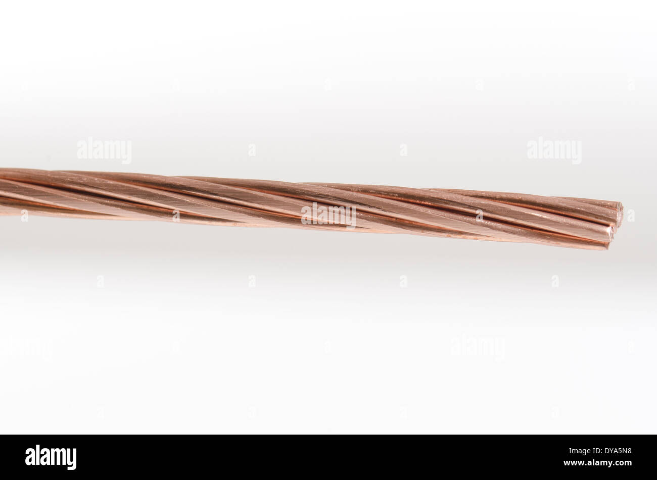 electrical cable end, exposed copper, electrical, electricity, close up