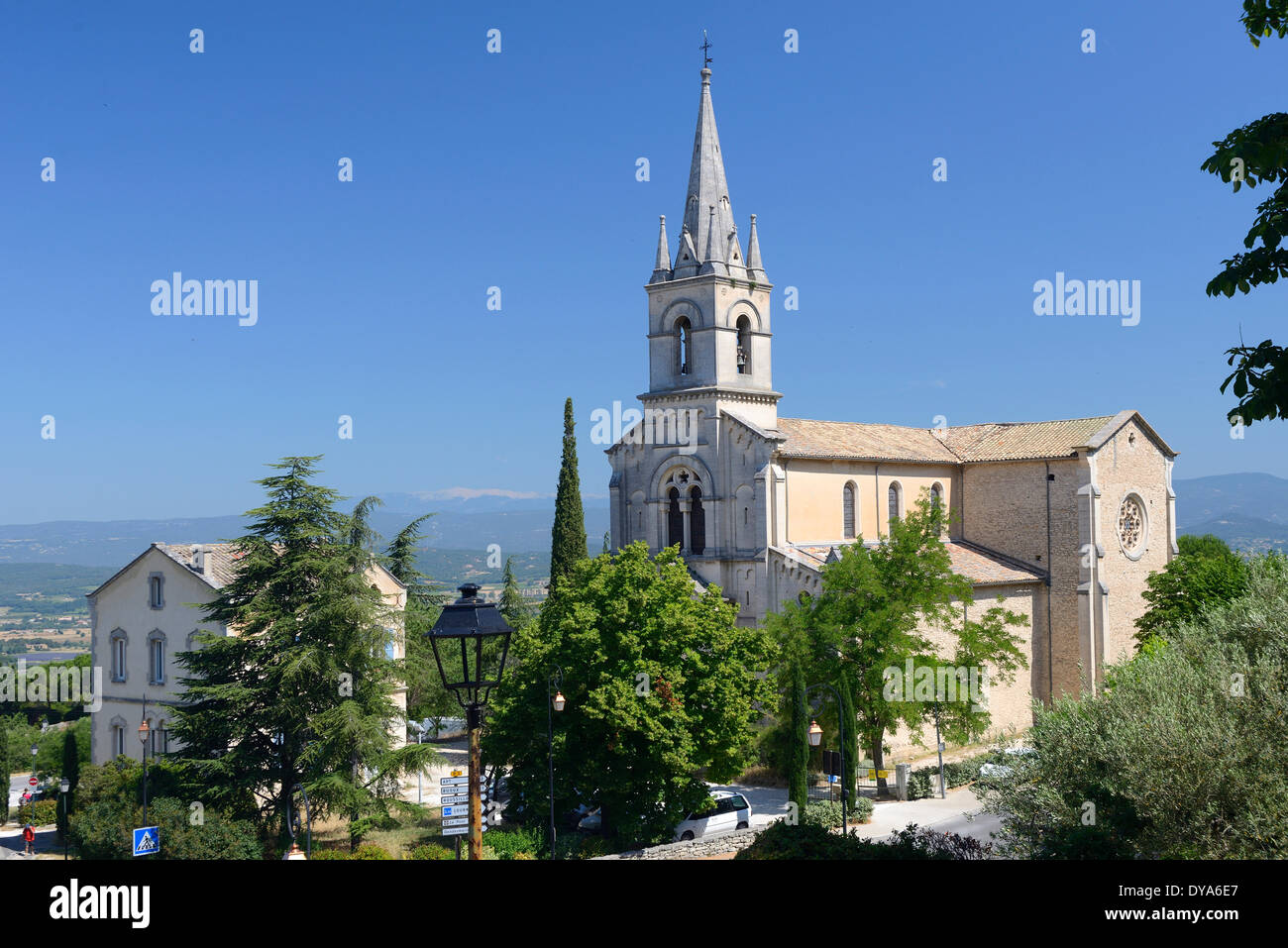 Europe, France, Provence, Vaucluse, Goult, church, building Stock Photo