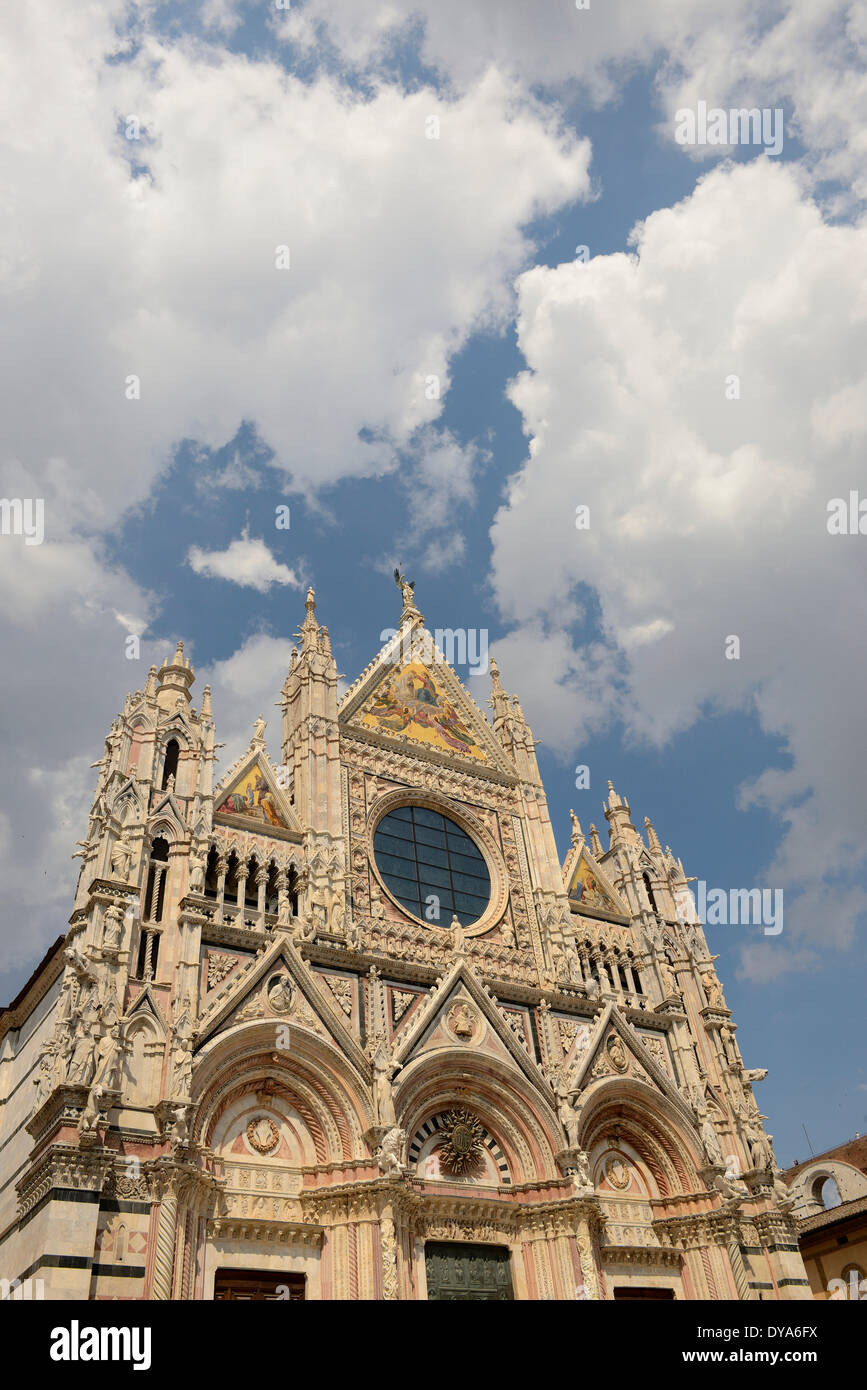 Europe, mediterranean, italian, Italy, Tuscany, Siena Province, Siena, dome, facade Stock Photo