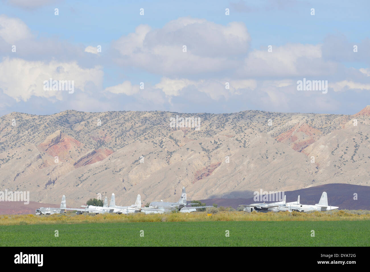 America, Wyoming, USA, United States, Air field, planes, Powell, airplanes Stock Photo