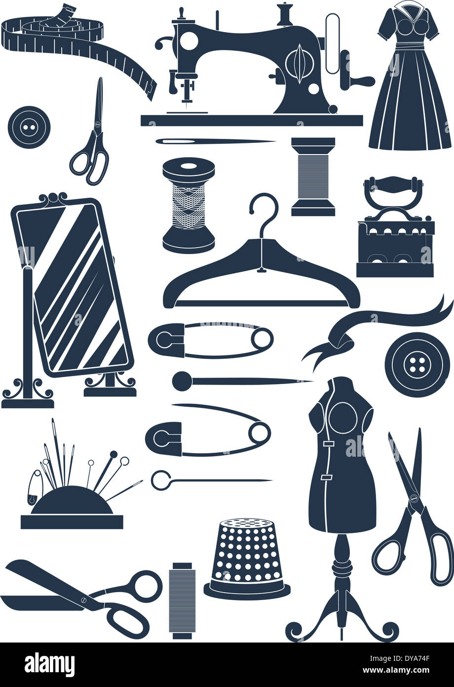 Thread Supplies Accessories Sewing Equipment Tailoring Fashion Pin Craft  Needlework Vector Illustration. Royalty Free SVG, Cliparts, Vectors, and  Stock Illustration. Image 80839618.