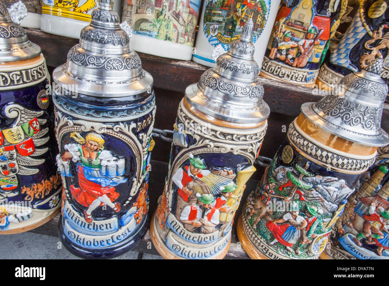 Germany, Bavaria, Munich, Souvenir Shop Window Display of Beer Steins Stock Photo - Alamy