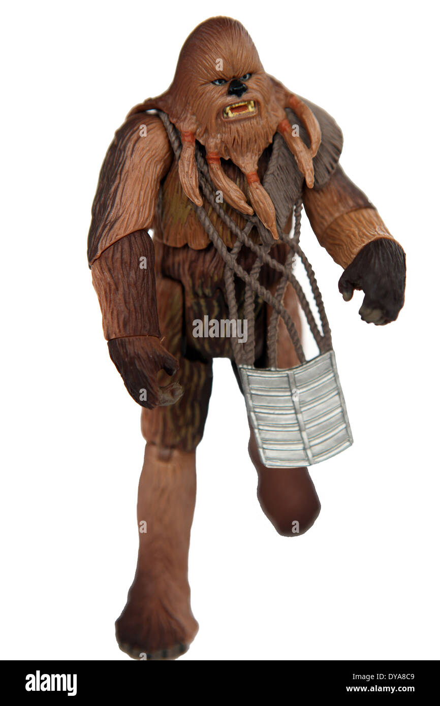 Chewbacca Star Wars action figure isolated on a white background Stock Photo