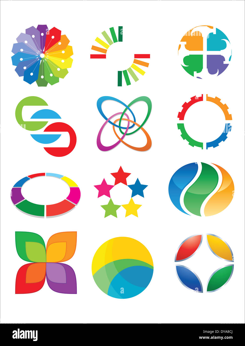 This is a set of colorful vector logo & design elements. Full editable Stock Photo