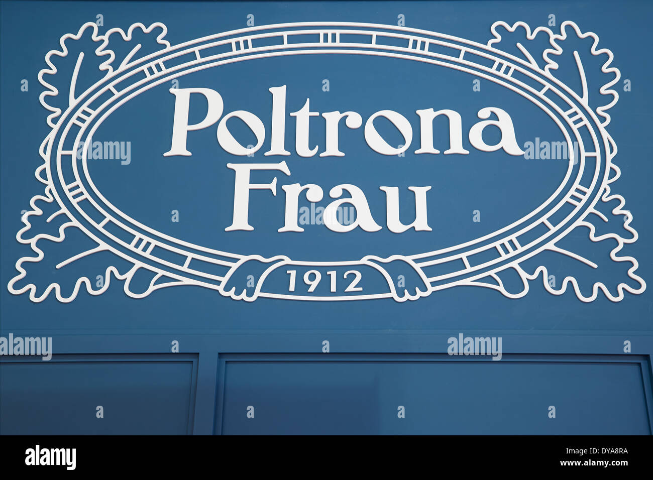 Poltrona Frau stand during Salone del Mobile, international furniture fair in Milan Stock Photo