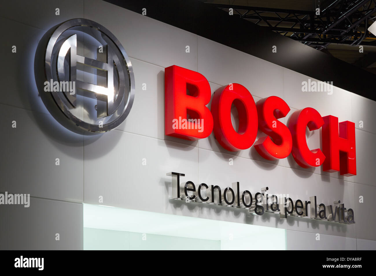 Bosch stand during Salone del Mobile, international furniture fair in Milan Stock Photo