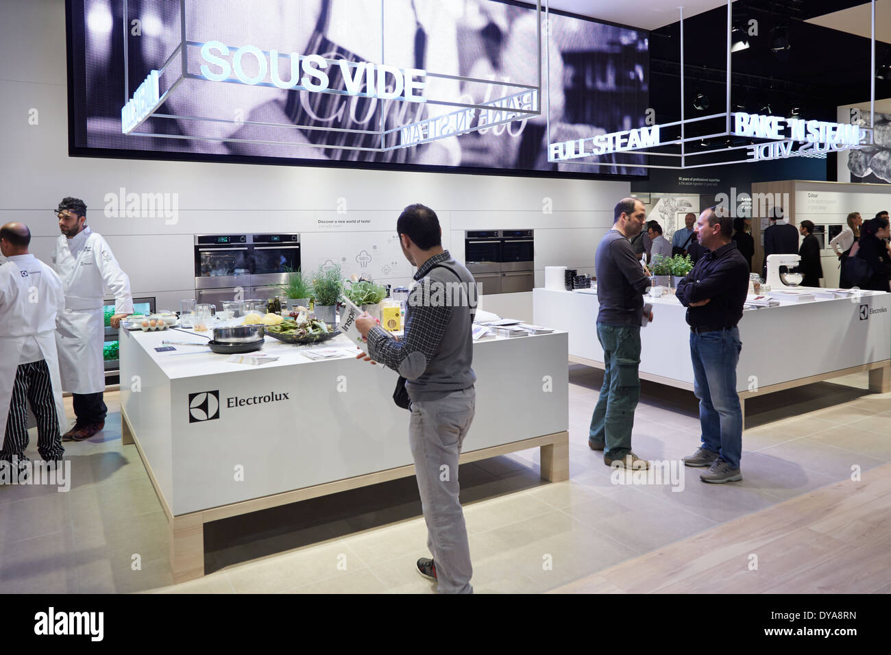 Electrolux stand during Salone del Mobile, international furniture fair in Milan Stock Photo