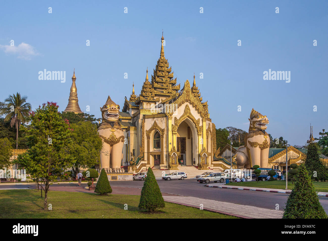 Myanmar, Burma, Asia, Yangon, Rangoon, Shwedagon, Pagoda, religion, golden, landmark, Stock Photo