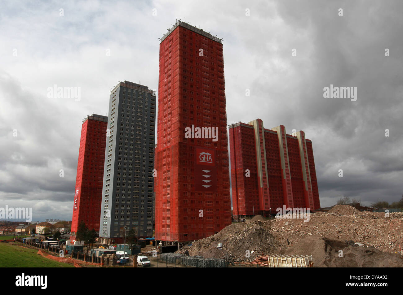 Red Road flats in Glasgow Stock Photo