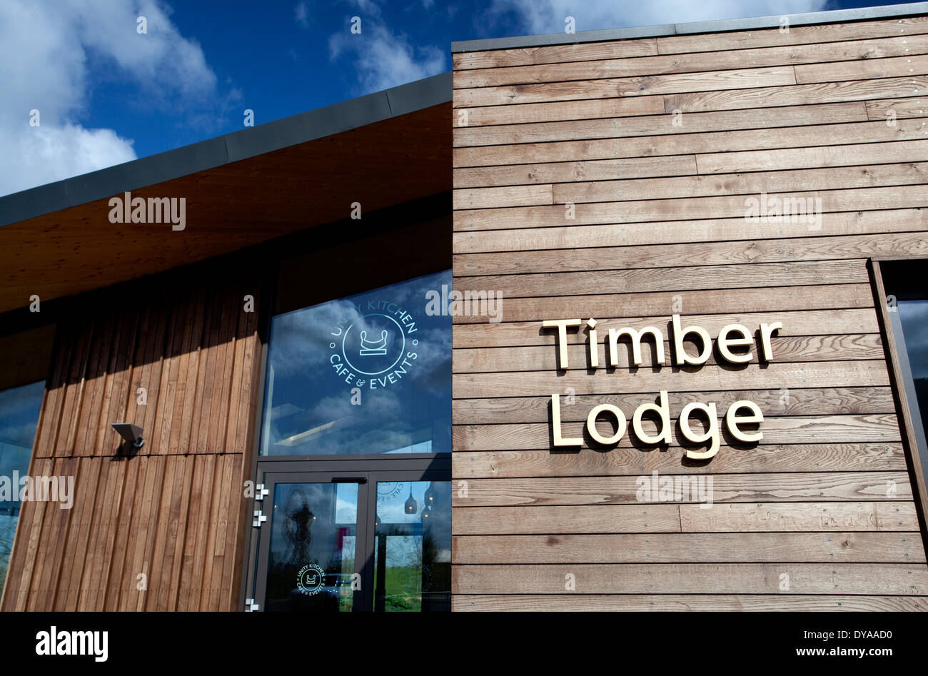Solarpowered Timber Lodge Cafe in Queen Elizabeth Olympic Park, London