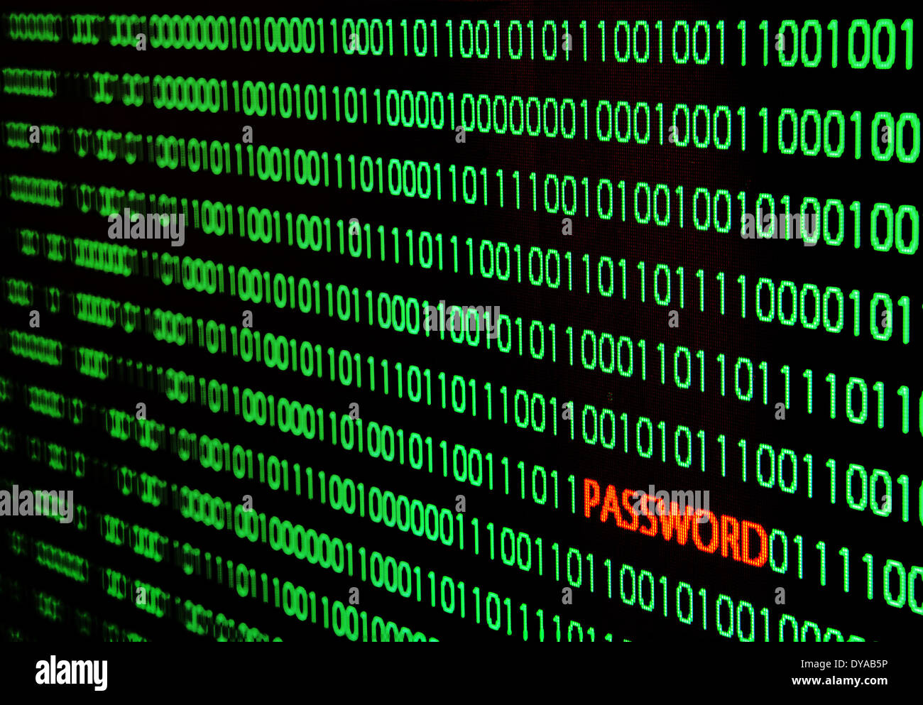 binary code with password text theft Stock Photo - Alamy