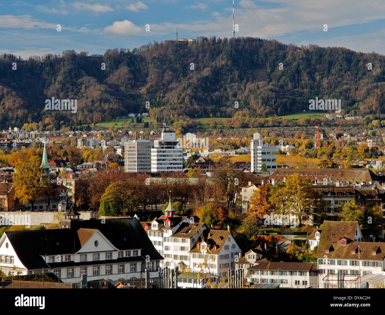 Zurich, Oerlikon, Switzerland, Europe, office houses, lime court, Uetliberg, business, Stock Photo
