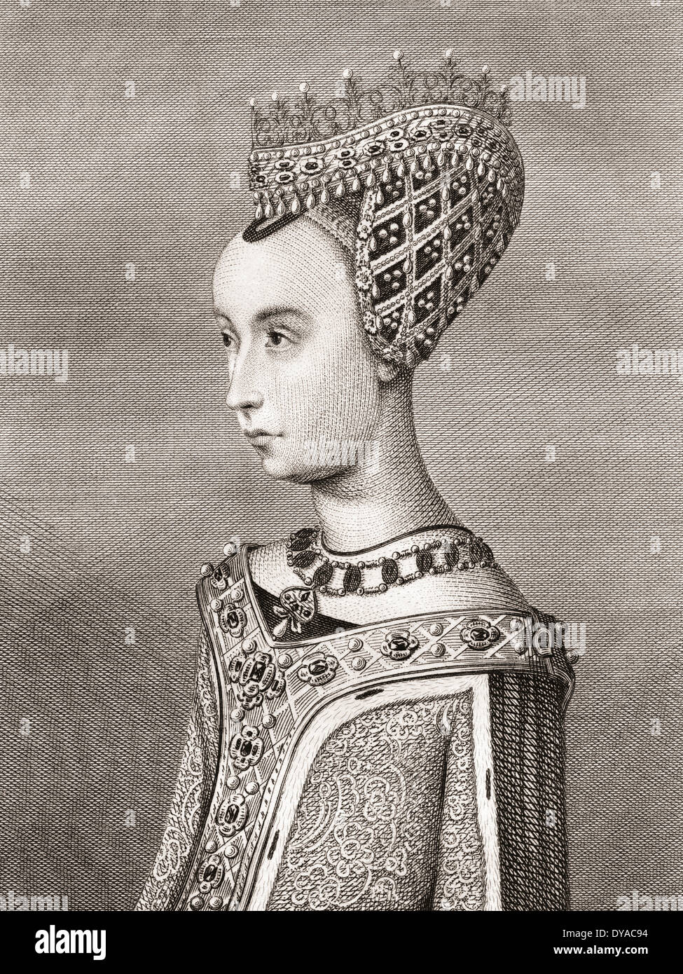 Margaret of Denmark, 1456 – 1486, aka Margaret of Norway. Queen of Scotland from 1469 to 1486 as the wife of King James III. Stock Photo