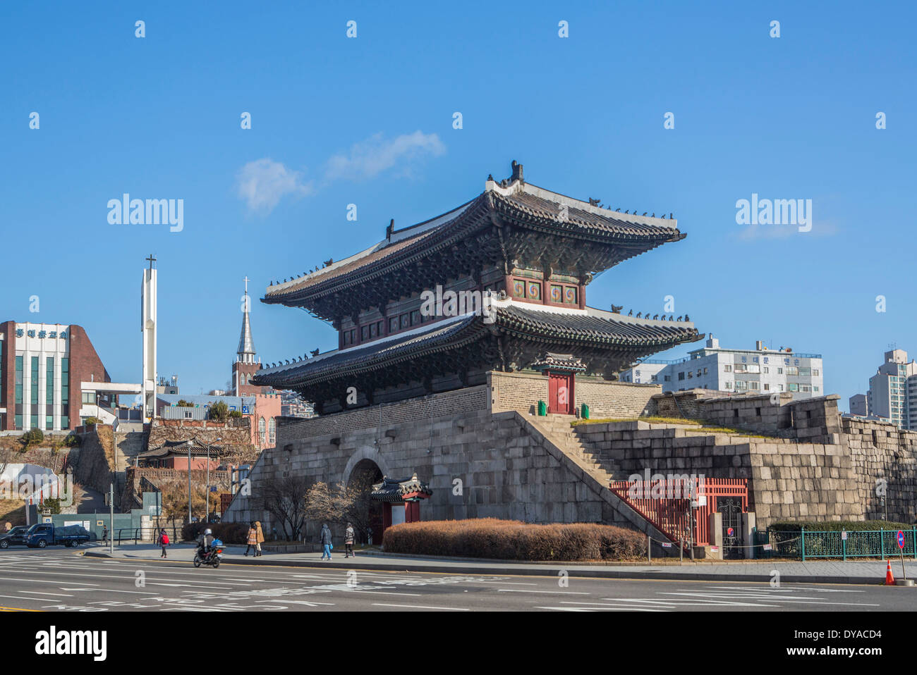 World Heritage, Dongdaemun Gate, East, Korea, Asia, Seoul, architecture, city, gate, history, main, touristic, travel, unesco Stock Photo