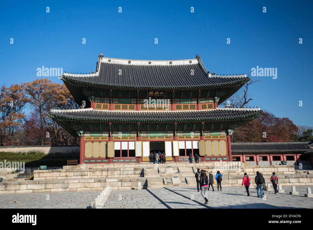 World Heritage, Gyeongbokgung, Korea, Asia, Seoul, architecture, history, palace, touristic, travel, unesco Stock Photo