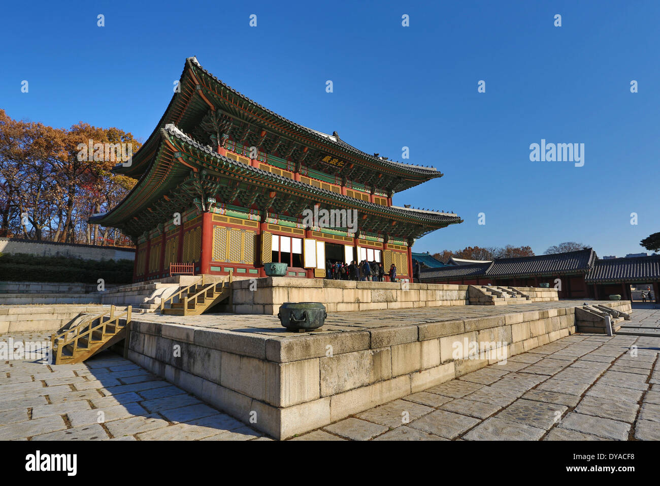 World Heritage, Gyeongbokgung, Korea, Asia, Seoul, architecture, history, palace, touristic, travel, unesco Stock Photo